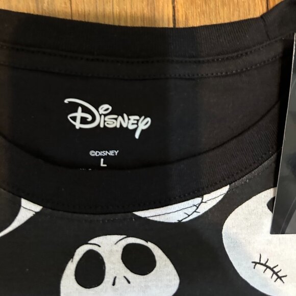 Official Nightmare Before Christmas Jack & Sally Black Graphic T-Shirt Large - Picture 3 of 3